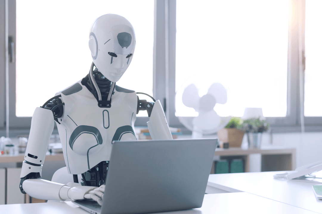 Robot at a desk